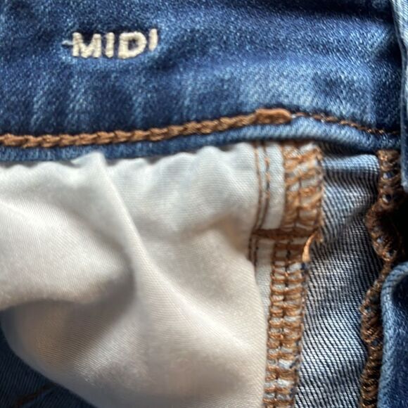 EXCELLENT CONDITION SIZE 4 AMERICAN EAGLE SUPER STRETCH MIDI SHORTS FRAYED HEMS - Picture 4 of 8